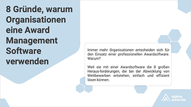 8 Gründe warum Award Management Software