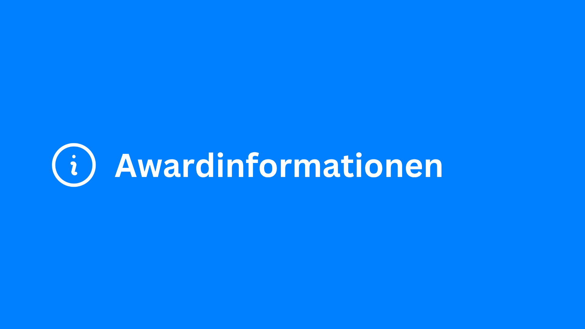 Awardinformationen