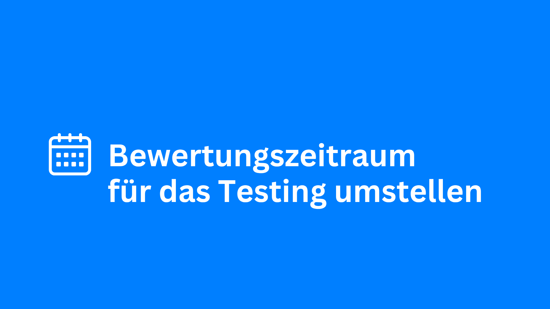 Zeitraum einstellen